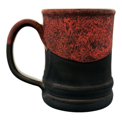 Grand Canyon Railway Deneen Pottery collectible mug with a black and red design, perfect for collectors