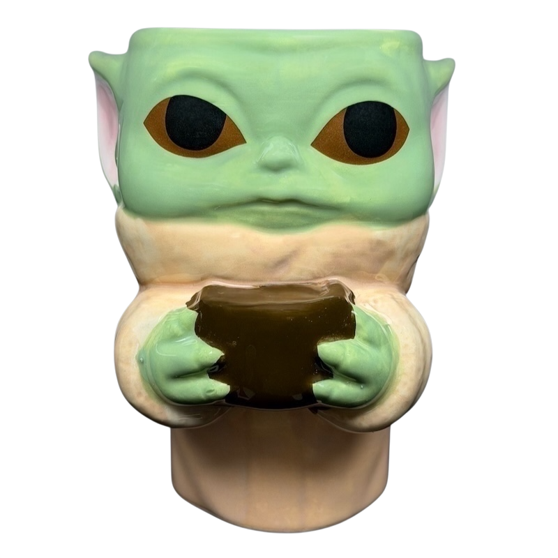 Grogu The Child Star Wars Goblet Galerie holding a drink in a cute character design