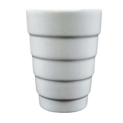 Frank Lloyd Wright vintage Guggenheim mug white ceramic tapered cup with stepped spiral bands