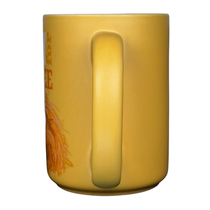 Hallmark Walt Disney yellow mug showing handle and partial Animal Muppets vintage coffee mug illustration