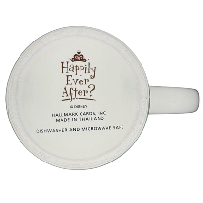 Bottom view of Hallmark collectible Snow White Disney mug showing dishwasher and microwave safe label