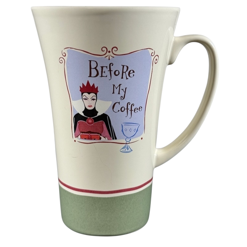 Hallmark collectible Snow White Disney mug featuring the Evil Queen with Before My Coffee text