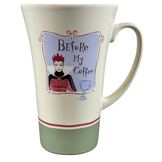 Hallmark collectible Snow White Disney mug featuring the Evil Queen with Before My Coffee text