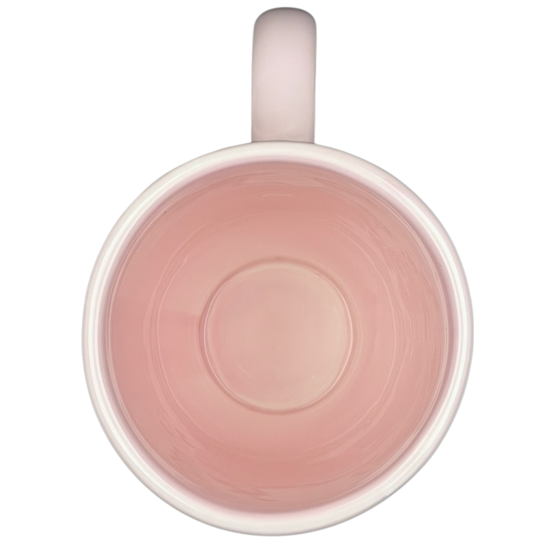 Inside view of the Favorite People Nana Mug Hallmark with a soft pink interior and smooth finish
