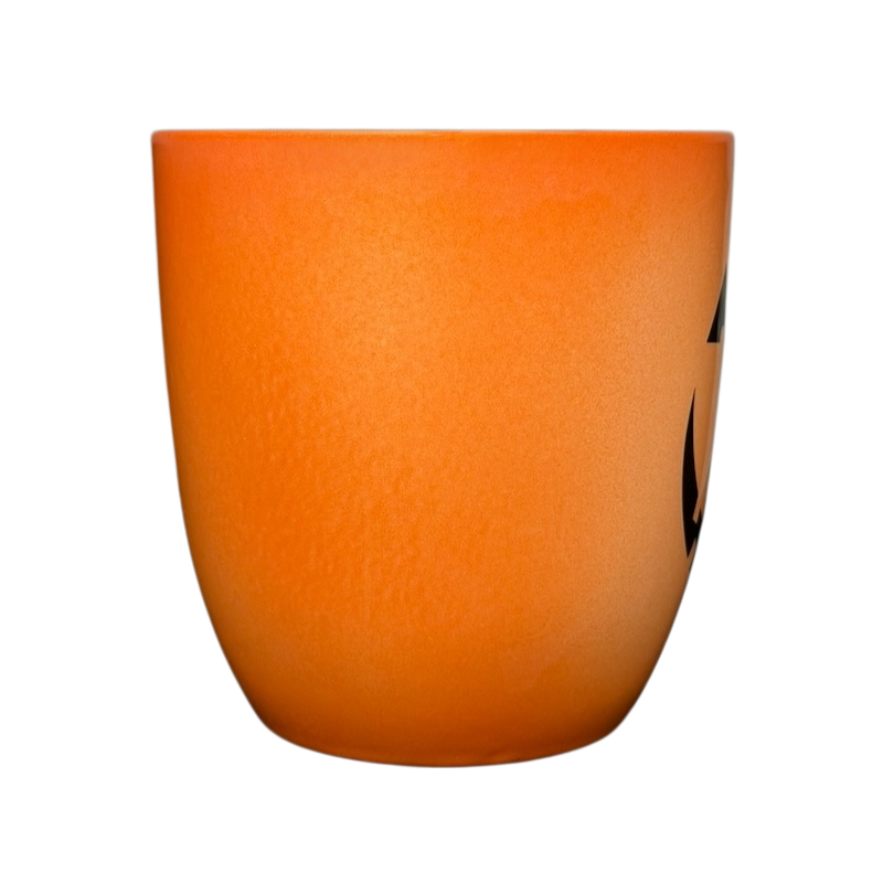 Hallmark Halloween Jack-O'-Lantern vintage mug in bright orange featuring spooky design