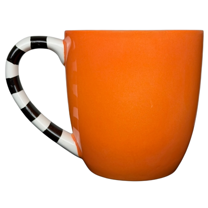 Hallmark Halloween Jack-O'-Lantern vintage mug in vibrant orange with a striped handle