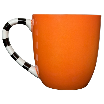 Hallmark Halloween Jack-O'-Lantern vintage mug in bright orange with a striped handle