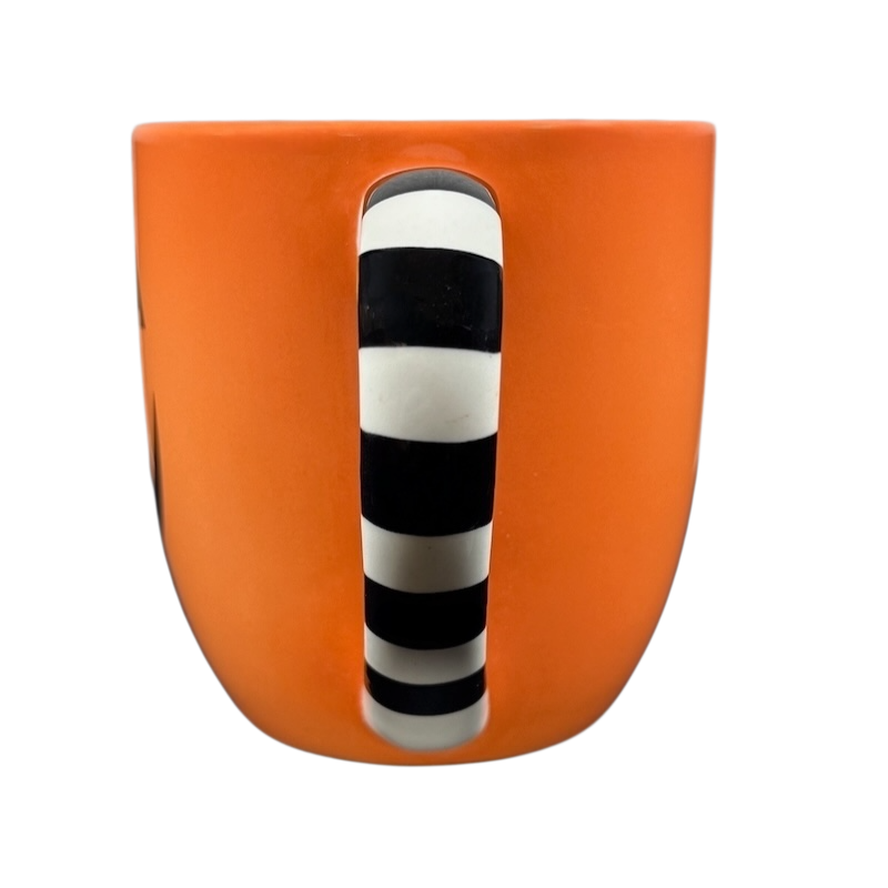 Hallmark Halloween Jack-O'-Lantern vintage mug with a striped handle design in vibrant orange