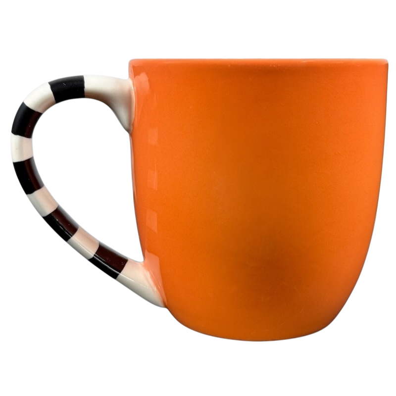 Hallmark Halloween Jack-O'-Lantern vintage mug in vibrant orange with a striped handle