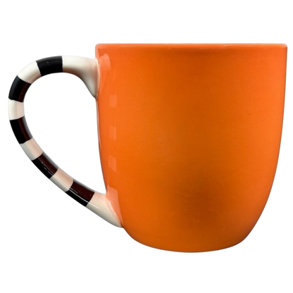 Hallmark Halloween Jack-O'-Lantern vintage mug in vibrant orange with a striped handle