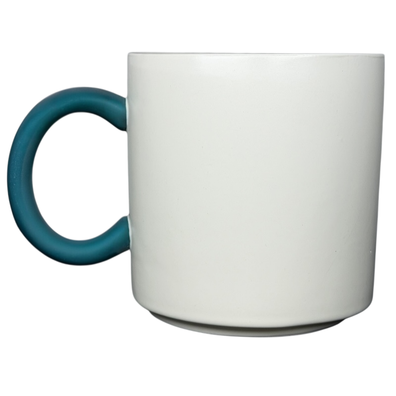 Peanuts Movie Relaxation Mug Hallmark with a teal handle and a minimalist design for cozy drinks