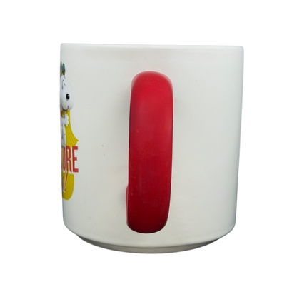 Hallmark mug featuring Snoopy and Fifi adventure from Peanuts movie with a red handle