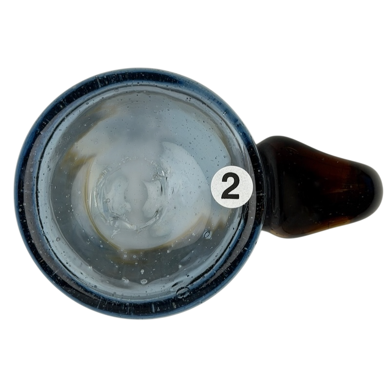 Hand Blown Mexican Art Glass Tankard Mug with Unique Design and Rich Color for Decorative Use