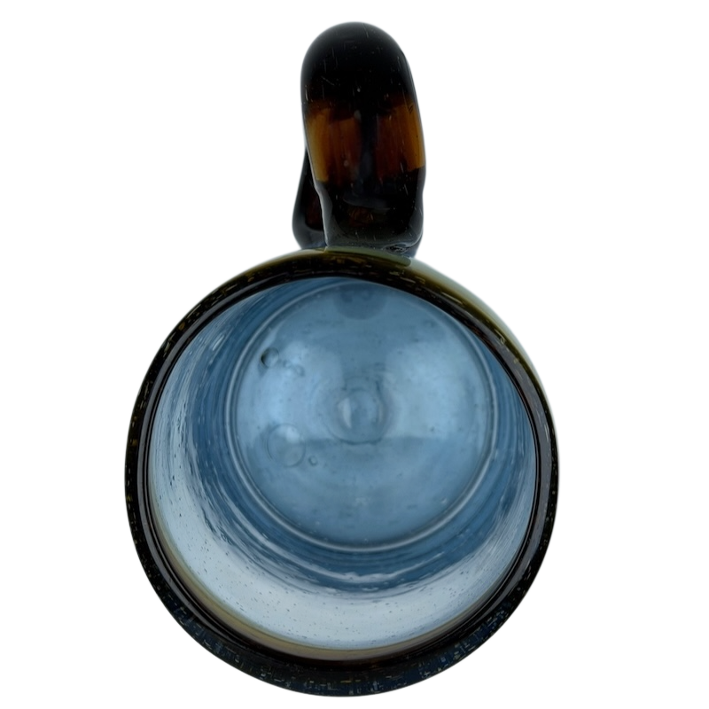 Hand Blown Mexican Art Glass Tankard Mug with a unique design and vibrant colors