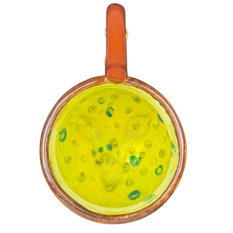 Handmade witch cauldron mug with a vibrant green interior and a unique design