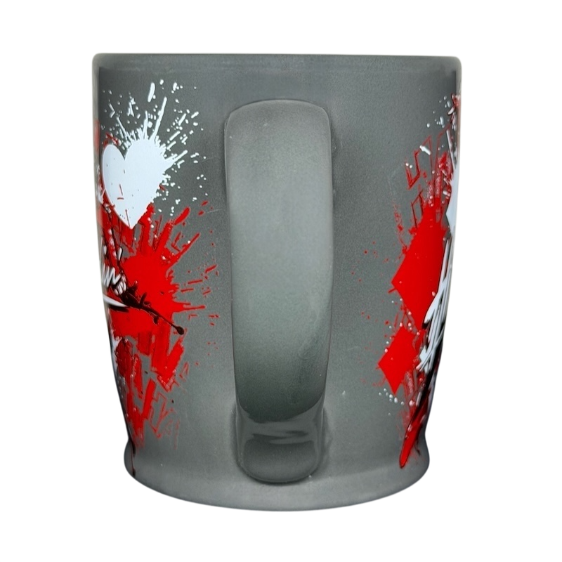 Harley Quinn DC Comics Mug Silver Buffalo featuring vibrant splash art and heart design