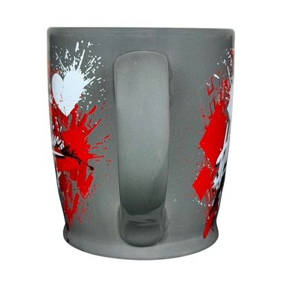 Harley Quinn DC Comics Mug Silver Buffalo featuring vibrant splash art and heart design
