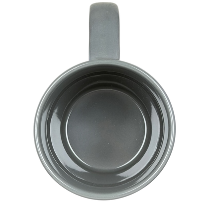 Inside view of a gray Harley Quinn DC Comics Mug Silver Buffalo showcasing its smooth finish