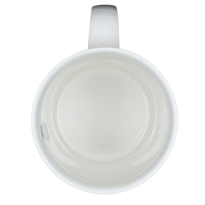 Harrods Knightsbridge London Storefront Scene Mug with a sleek white interior design