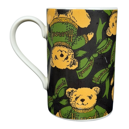 Harrods Knightsbridge Teddy Bear Green Sweater Mug featuring a playful teddy bear design