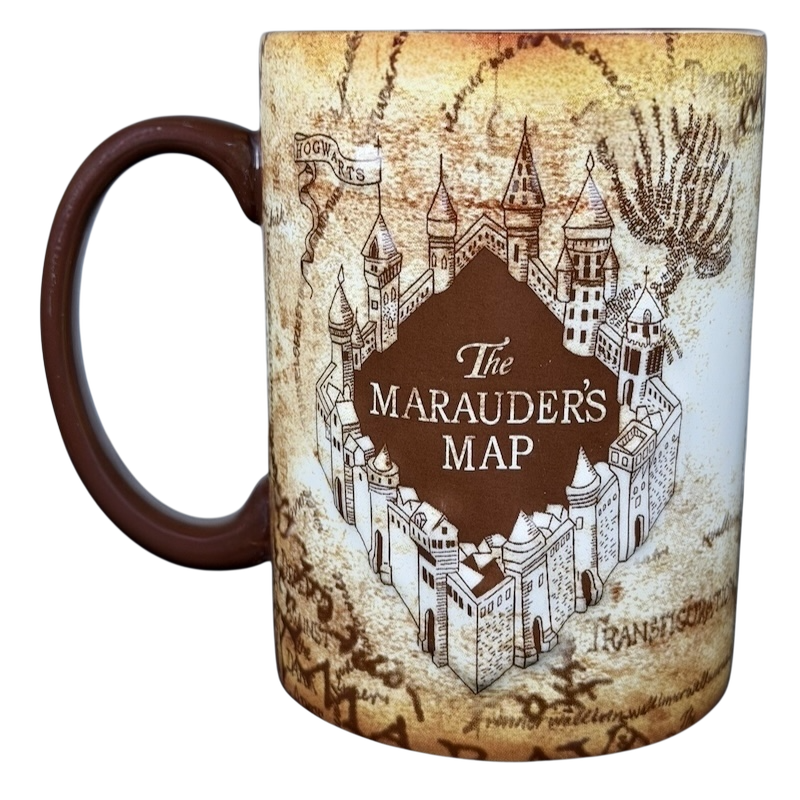 Harry Potter Marauder's Map collectible mug featuring intricate castle and map design