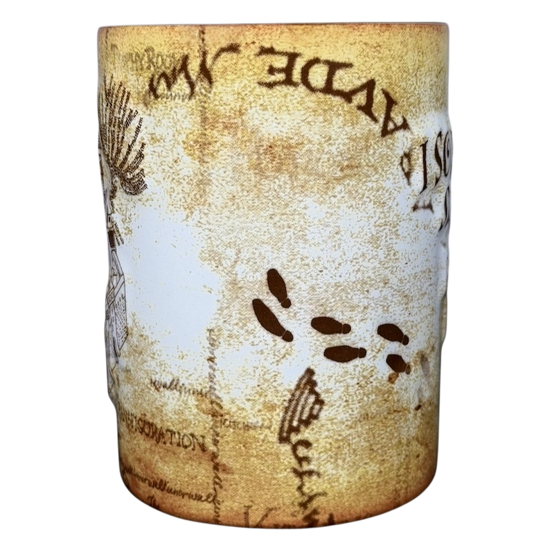 Harry Potter Marauder's Map collectible mug featuring detailed map designs and iconic footprints