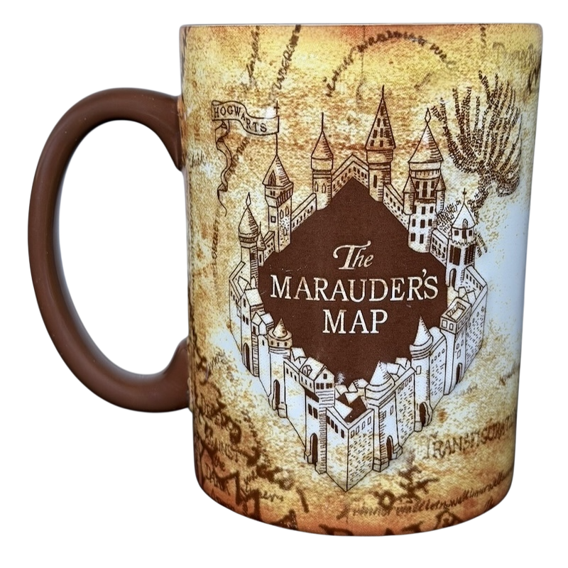 Harry Potter Marauder's Map collectible mug featuring detailed Hogwarts castle design