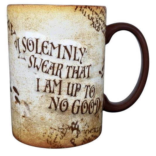 Harry Potter Marauder's Map collectible mug featuring iconic text for fans of the series