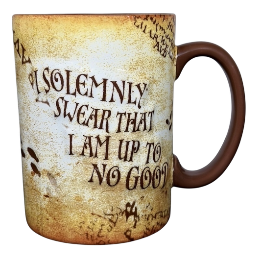 Harry Potter Marauder's Map collectible mug featuring the phrase I Solemnly Swear That I Am Up To No Good