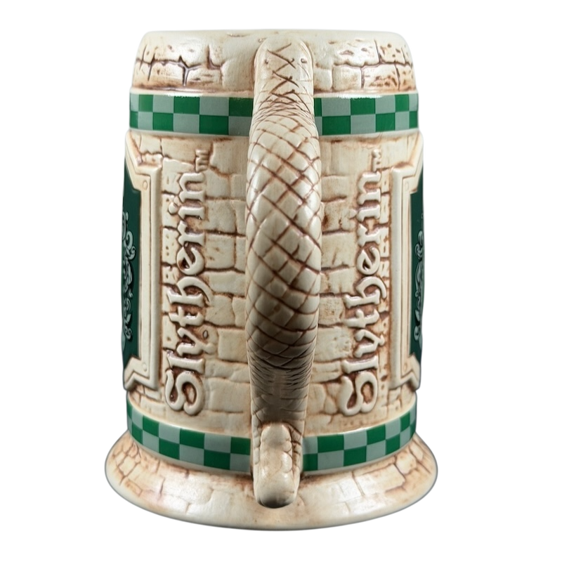 Harry Potter Slytherin stein mug collectible featuring textured design and Slytherin house colors
