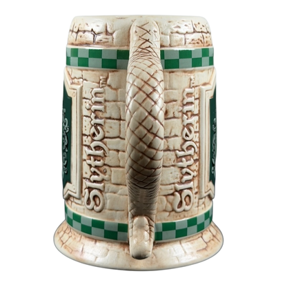 Harry Potter Slytherin stein mug collectible featuring textured design and Slytherin house colors
