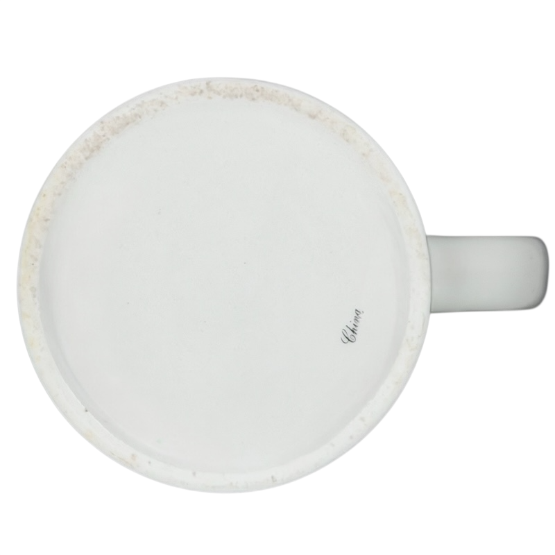 Bottom view of a ceramic mug featuring F-16 Fighting Falcon Hawker Aerospace design