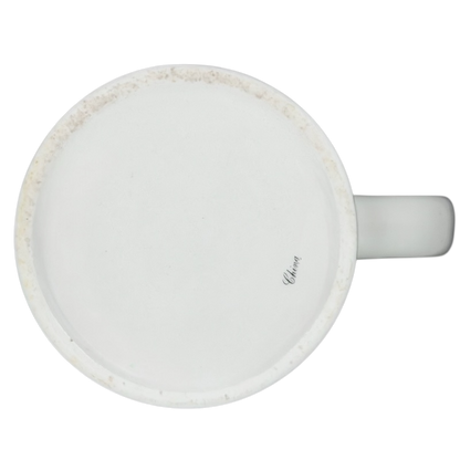 Bottom view of a ceramic mug featuring F-16 Fighting Falcon Hawker Aerospace design
