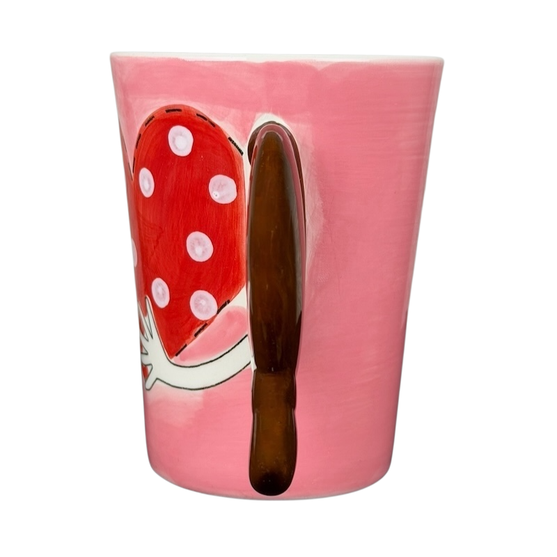 Heart Hug Girl Mug Indra in Pink with Unique Heart Design and Cute Handle