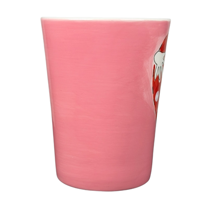 Heart Hug Girl Mug Indra in pink ceramic featuring a cute cartoon design
