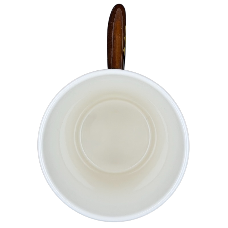 Heart Hug Girl Mug Indra in cream color with a unique wooden handle design