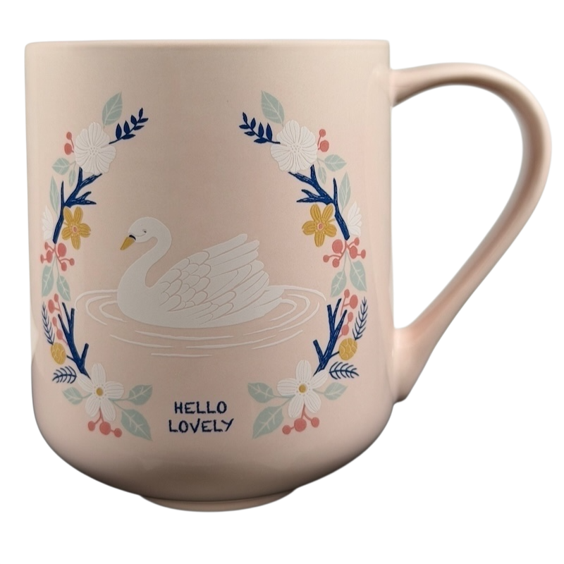 Threshold hello lovely swan mug with floral design and pastel pink finish for a charming look