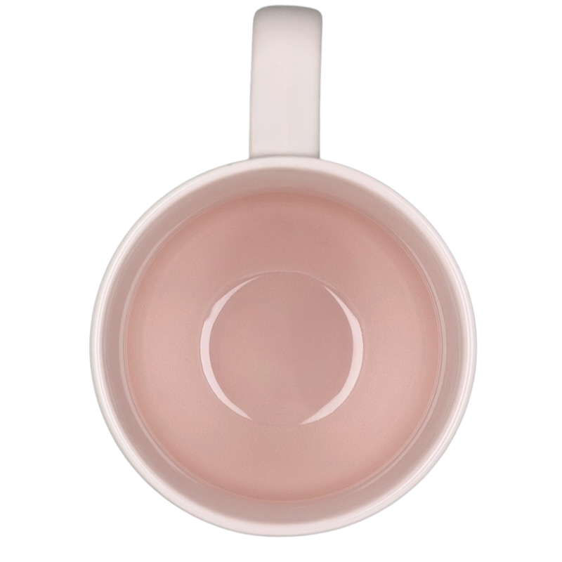 Inside view of the Threshold hello lovely swan mug with a delicate pink finish