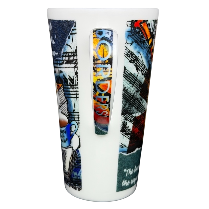 Henry Wadsworth Longfellow Mug Borders Books Chaleur featuring colorful literary designs and a unique shape