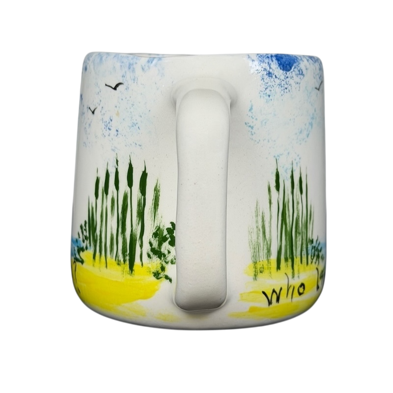 Hidden frog vintage pottery mug featuring nature-inspired designs and vibrant colors