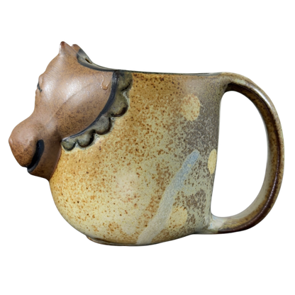 Hippopotamus 3D Figural Vintage Mug with a textured finish and sculpted hippo details