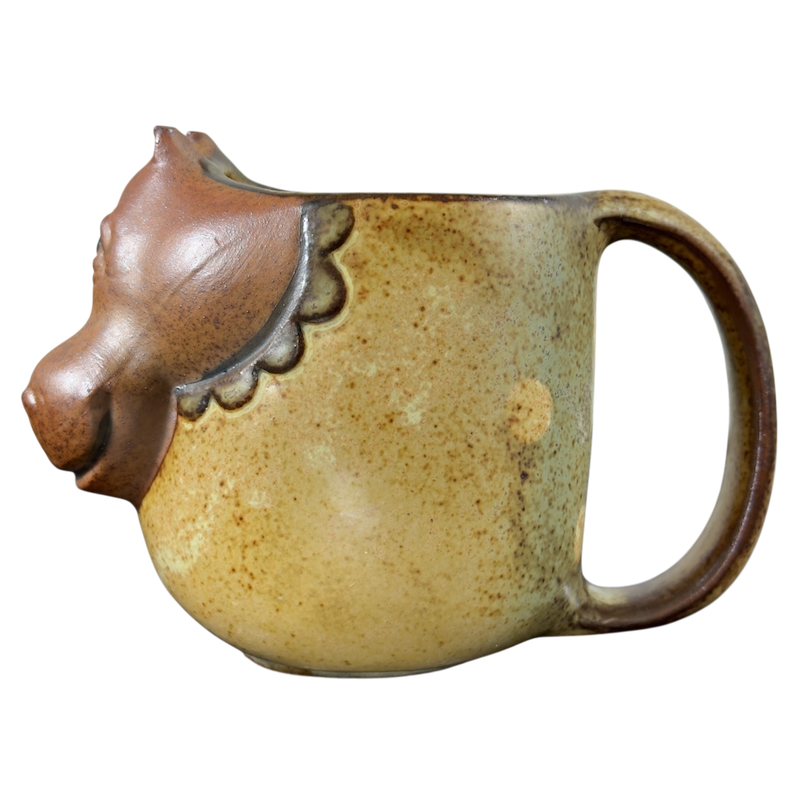 Hippopotamus 3D Figural Vintage Mug with intricate detailing and textured finish for unique drinkware