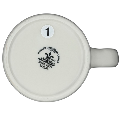 Bottom view of Fouled Anchor US Navy Mug Homer Laughlin China showing logo and craftsmanship details