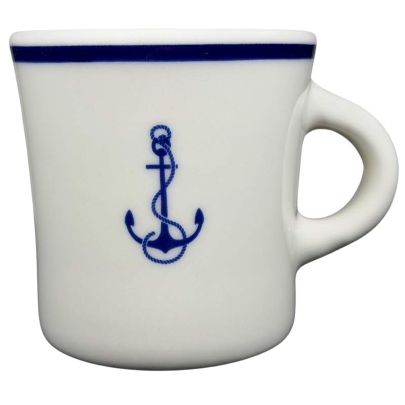 Fouled Anchor US Navy Mug Homer Laughlin China with Classic Blue Anchor Design