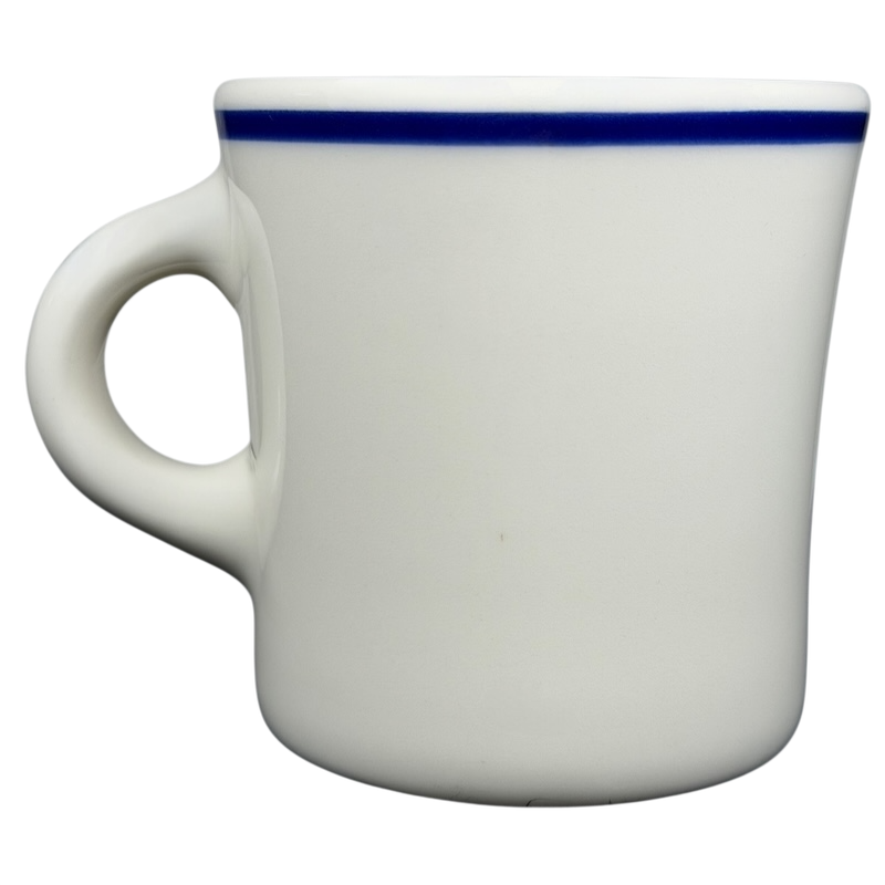 Fouled Anchor US Navy Mug Homer Laughlin China with classic blue trim and sturdy handle