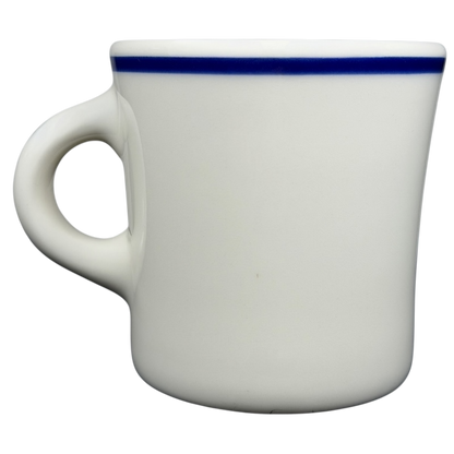 Fouled Anchor US Navy Mug Homer Laughlin China with classic blue trim and sturdy handle