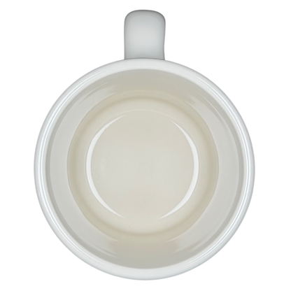 Inside view of a Fouled Anchor US Navy Mug Homer Laughlin China showing its smooth and plain interior.