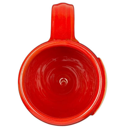 Hotel Del Coronado Deneen vintage red mug showcasing a glossy ceramic finish from a top view