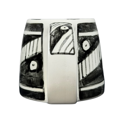 Santa Fe Geometric Southwest Pottery Mug Hotsherds with intricate black and white designs