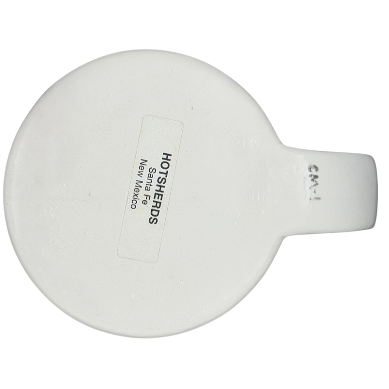 Bottom view of a Santa Fe Native American Style Pottery Mug Hotsherds showcasing its smooth surface and craftsmanship